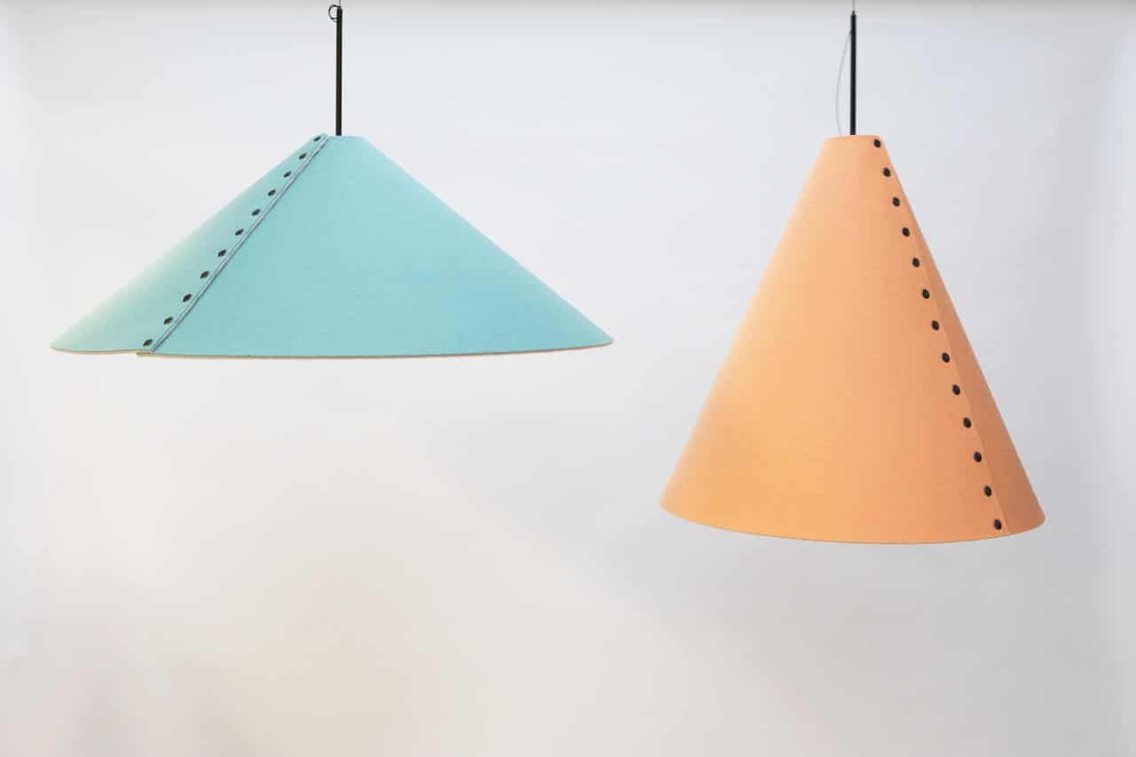 Lamp gemaakt van petvilt