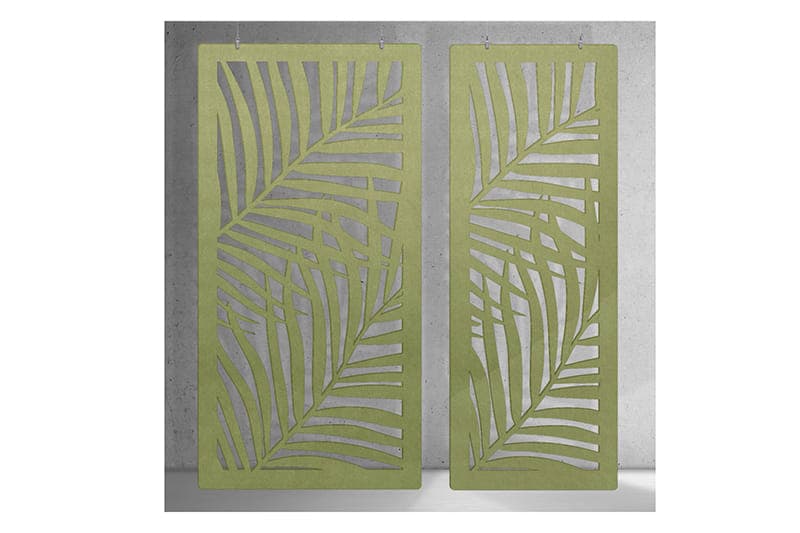 Der EASYfelt Divide Palm ist ein dekorativer akustischer Raumteiler aus hochwertigem PET-Filz. Das Design in Palmblattform bringt Struktur und Ruhe in den Raum, während es störenden Nachhall reduziert. Ideal für Büros, Empfangsbereiche oder offene Arbeitszonen, in denen mehr Privatsphäre und ein angenehmer Klang gewünscht sind.