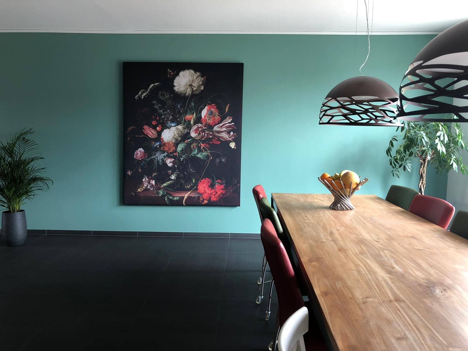 Akoestisch schilderij met bloem motief